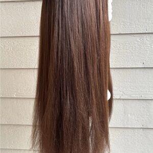 Elegant Honey Brown Wig mid back length